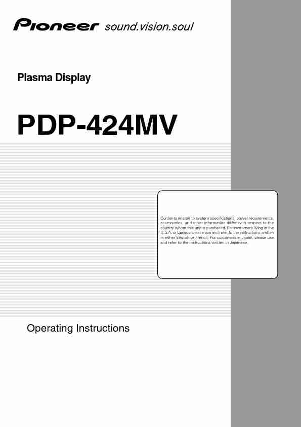 Pioneer Flat Panel Television PDP 424MV-page_pdf
